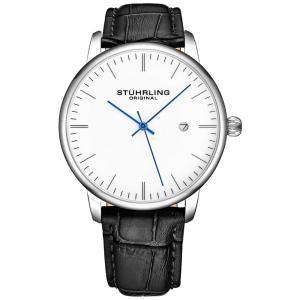 Relógio Masc 3997Z, Analógico Com Data, Resistente 50m, STUHRLING 3997Z.1, Preto