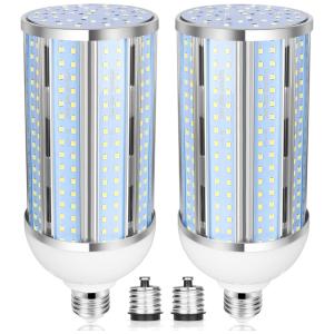 Lâmpada LED, 60W, 6000 Lumens, 5000K Branca com Base E26 E39, 2 Unidads, ZAROVS, Branco
