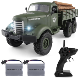 Caminhão Off-Road Militar com Controle Remoto 2.4GHz em Escala 1:16 RC 6WD, JJRC