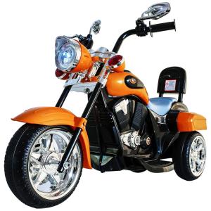 Moto Elétrica Infantil a Bateria 6V com Luzes LED, Buzina, 2 Velocidades e Marcha Ré, Freddo, Laranja