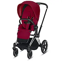 Carrinho de Bebê com Dobra Compacta com Uma Mão, Assento Reversível e Suspensão Suave em Todas as Rodas, Cybex Priam 3, Cinza e Preto