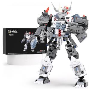 Kit de Construção Monstro Black Greymon com 1158 Peças, Nifeliz, Branco e Cinza