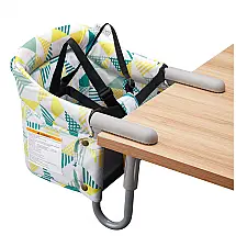 Cadeira de Alimentação Portátil com Encaixe em Mesa, VEEYOO, Branco e Verde
