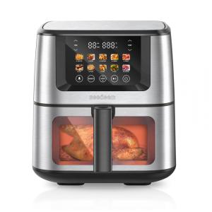Fritadeira Elétrica Air Fryer 10 em 1 com 7 Litros de Capacidade e Controle Digital, 110V 1800W, SEEDEEM, Prata