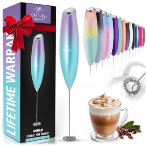 Espumador de Leite Elétrico Portátil para Café com Motor de Titânio e Alça Ergonômica, Lilás