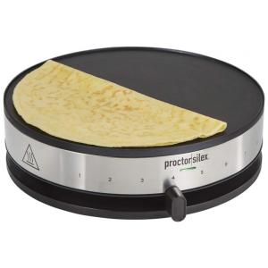 Máquina de Crepe Elétrica antiaderente de Aço inoxidável, 1000W, 110v, PROCTOR SILEX 38400PS, Preto