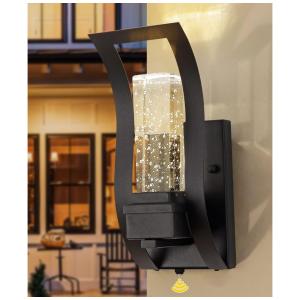 Dalks Arandela Luminária Moderna Externa de Parede à prova dágua com Sensor, Base E27 9W 3000K, 1 Unidade, DALKSDCI, Preto