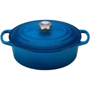 Panela de Ferro Fundido Oval 8 Litros Forno Holandês Esmaltado e Antiaderente, LE CREUSET LS2502 3359SS, Azul