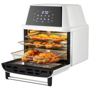 Fritadeira Elétrica AirFryer 8 em 1 Capacidade 18L, 1800W, 110v, COSTWAY, Branco