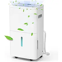 Desumidificador 6L com Mangueira de Drenagem, Degelo Automático, Alarme de Água e Área 418m2, COLAZE, Branco