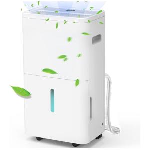 Desumidificador 6L com Mangueira de Drenagem, Degelo Automático, Alarme de Água e Área 418m2, COLAZE, Branco