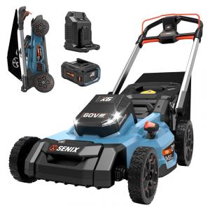 Cortador de Grama Elétrico SEM FIO SENIX X6 60 Volts, Trituração e Descarga Lateral – Bateria de Íon de Lítio