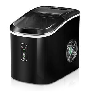 Euhomy Máquina de Gelo Automática Portátil até 12kg, 24H, 110V, Preta