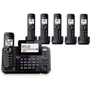 Telefone sem Fio 2u KX TG9542B 4u KX TGA950B, 2linhas DECT6.0, PANASONIC, Preto