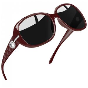 Óculos de Sol Feminino com Proteção UV, Joopin A24, Roxo e Cinza