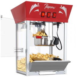 Máquina de Pipoca Comercial, Panela de 340g em Aço Inoxidável com Vidro Temperado, Deck de Aquecimento, 900W, Pipoqueira de Bancada para