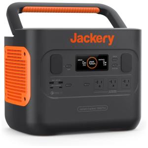 Gerador de Energia Solar Portátil Explorer 2000 PRO com Bateria de 2160Wh e 3 Tomadas CA de 2200W, 110V, Jackery, Preto e Laranja