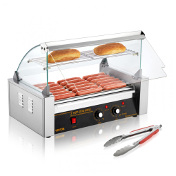 Máquina para Hot Dog 7 Rolos Até 18 Salsichas, Aço Inoxidável, 1050W 110V, Sausage, Prata
