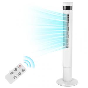 Ventilador de Torre Oscilante com 3 Velocidades, Modo Silencioso e Controle Remoto, 110V Antarctic Star, Branco