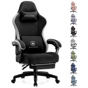 GTPLAYER Cadeira de Escritório Gamer Reclinável e Ergonômica com Apoio para Lombar, Azul