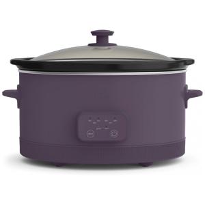 BELLA Slow Cooker Programável 5,7L com Revestimento Cerâmico Antiaderecente, Ajuste de Temperatura e Tampa de Vidro Temperado, Plum