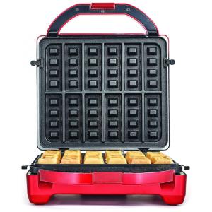 Mini cupcake de bancada 3 em 1, máquina de fazer donuts e waffles, aço inoxidável e vermelho, THROWBACK 60047, Vermelho