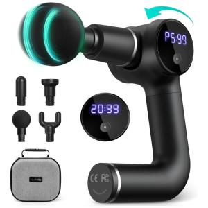 Coimath M1 A Massageador Pistola Elétrico Profissional Sem Fio 6 Acessórios e 20 Velocidades, Preto