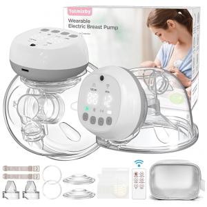 Bomba Tira Leite com 12 Níveis, 3 Modos, Controle Remoto e Tela LCD, 2Un, Totmizby, Cinza