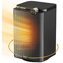 Aquecedor Elétrico Portátil com Oscilações de 90º, Termostato e Temporizador 12H, 110V 1500W, MSSHIMEI, Preto