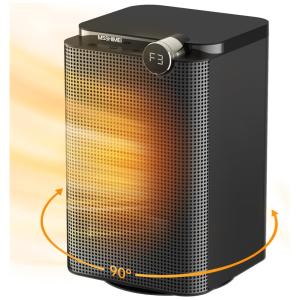 Aquecedor Elétrico Portátil com Oscilações de 90º, Termostato e Temporizador 12H, 110V 1500W, MSSHIMEI, Preto