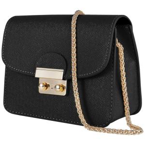 Tooysky Bolsa Feminina de Ombro com Corrente Dourada, TOYOOSKY, Preto