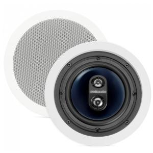 Caixa de embutir no teto Polk Audio RC6s 16,5 cm estéreo em um único ponto, branca com grade pintável