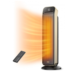 Aquecedor Elétrico Portátil Silencioso com 3 Modos e Controle Remoto, 110V 1500W, Dreo, Preto e Dourado