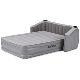 Colchão Inflável Casal Queen com Bomba Embutida e Encosto, Para até 300KG, Bestway, Cinza