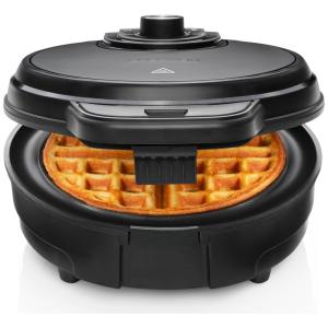 Máquina de, Aço Inox, 700W, 110v, CHEFMAN Anti Overflow Belgian Waffle Maker, Preto