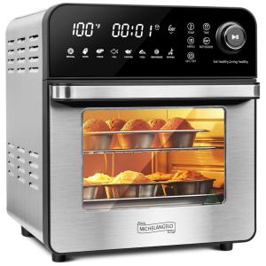 Forno Fritadeira Elétrica Air Fryer 15L com Painel de Controle Digital, 110V 1700W, MICHELANGELO, Prata