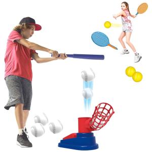 Arremessador de Bolas Infantil 2 em 1 para Tenis e Beisebol, Little Bado, Azul