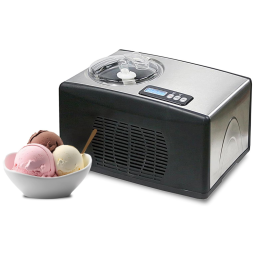 Sorveteira Elétrica 1,5 Litros Tigela Aço Inoxidável Função de Iogurte, 110v, WHYNTER ICM 15LS, Prateado