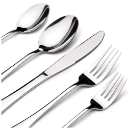 Kit de Talheres para 8 Pessoas - 40 peças em Inox Resistente - Facas de Churrasco, Garfos e Colheres - Laváveis em lava-louças - Embalagem