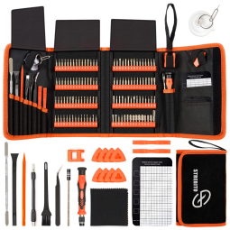 Kit de Chaves de Fenda de Precisão STREBITO 142 Peças Laranja - 120 Bits Magnéticos para Reparo de Eletrônicos