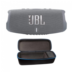 Caixa de Som Bluetooth Portatil 5 a Prova d IP67 com 20H de Reprodução e Estojo Protetor, JBL Charge 5 Gray with Case, Cinza
