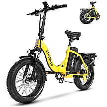 Bicicleta Elétrica Dobrável de 1000W, Bateria Removível de 48V 20AH, Alcance Máximo de 80 Milhas para Adultos, Pneu Gordo de 20 Polegadas