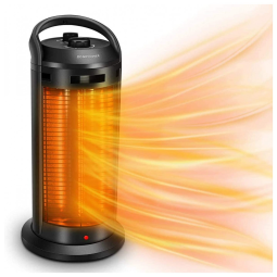 Aquecedor Elétrico Portátil com 4 Modos e Oscilação de 140 1500W, 110v, TRUSTECH TQH 08A, Preto