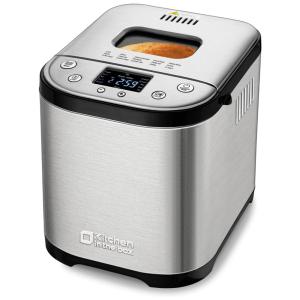 Panificadora Automática 15 em 1 com Configuração Sem Glúten, Ciclo Caseiro e Livro de Receitas, 710W 110V, Kitchen in the Box, Prata