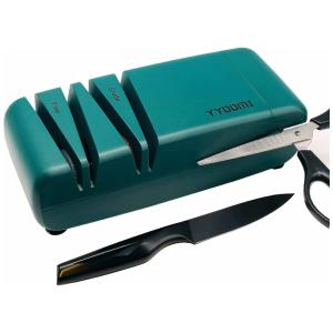 YYOOMI Afiador Elétrico de Facas Profissional com 15 ângulos e 2 Níveis, 110V, Verde