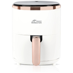 Fritadeira Elétrica Air Fryer 9 em 1, 3,4L com Display Digital e 9 Funções Predefinidas, 110V, MIRASTON, Branca e Rosa Gold