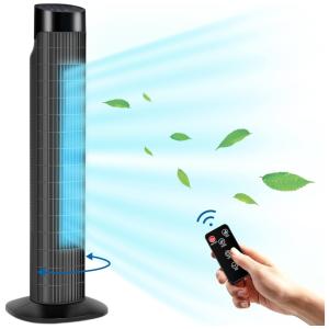 Ventilador de torre AKIRES com controle remoto, 3 velocidades, 3 modos, ventilador oscilante, resfriamento silencioso, ventiladores de piso