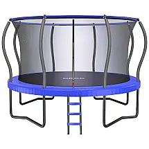 Cama Elastica Infantil com Diâmetro, Cesta de Basquete e Rede de Proteção para até 204 kg, ORCC, Azul