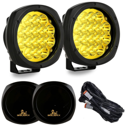 Farol de Milha LED Off Road 4 x 4 com 18800 Lúmens e Luz Amarela IP68 30V, 160W, 2Un, BIGLION.X, Preto