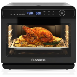 Forno Elétrico 11 em 1 com Capacidade de 23L, Material de Aço Inoxidável e Visor Digital, 110V 1600W, Nutricook, Preto